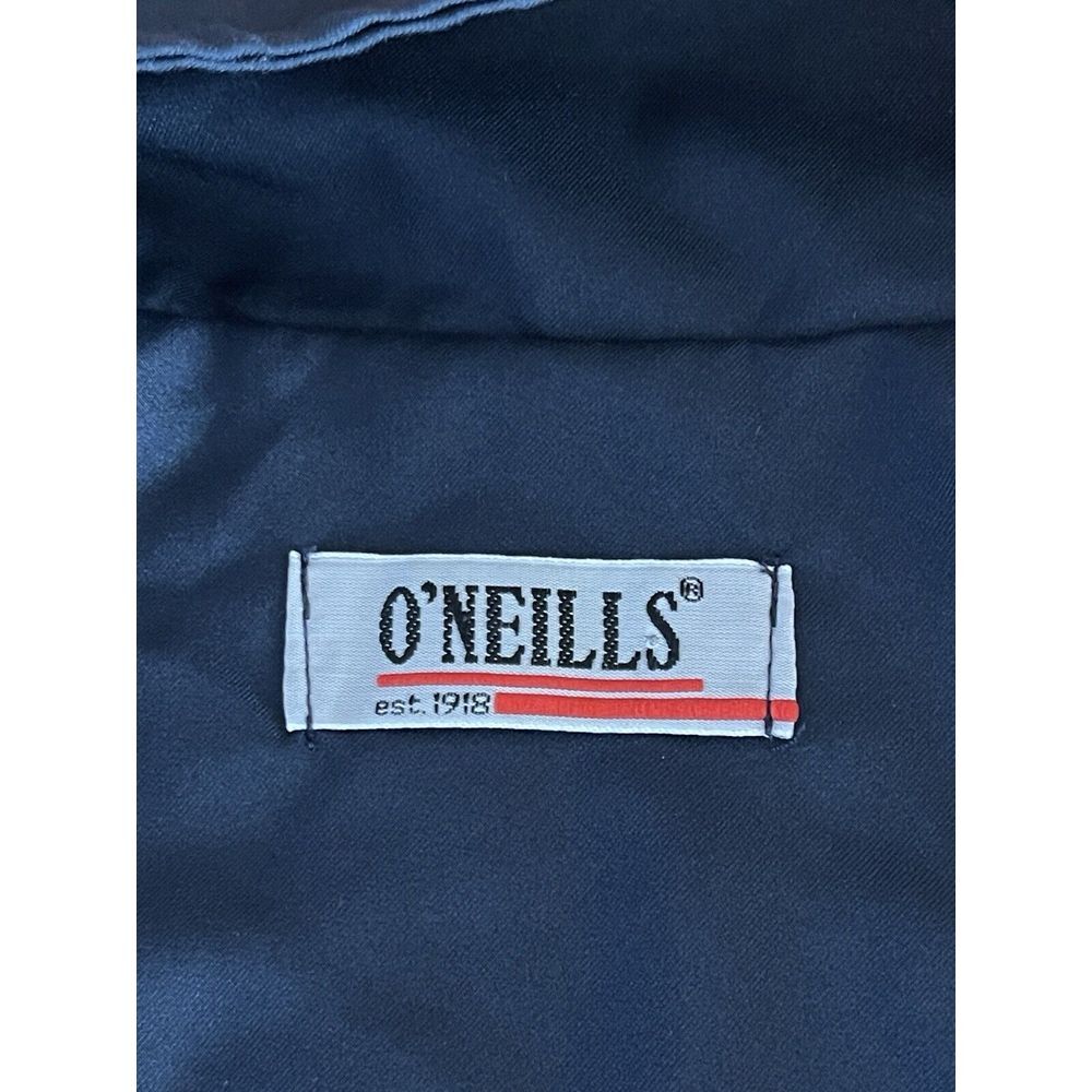 O'Neills US Navy Rugby Jacket Mens Large Full Zip Navy Blue / Yellow Lightweight - Picture 2 of 16